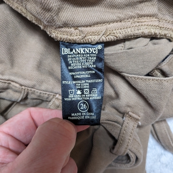 Blank NYC Paperbag Waist Tapered Pants Women's 26 Sand Storm Twill Belt - Picture 6 of 6